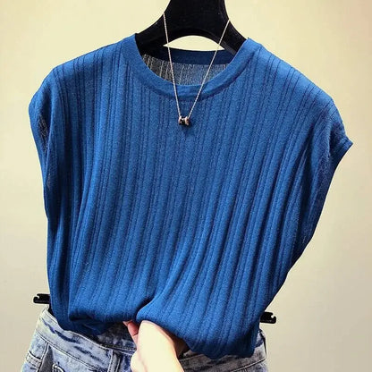 Zomer T-Shirt van Knitstof Luchtig en Comfortabel