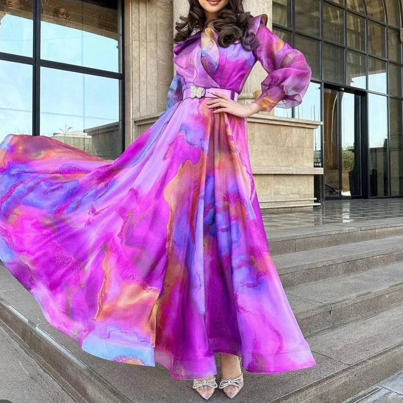 Jurk Maxi Zomerjurk met Bloemenprint Elegante Vrouwelijke Stijl