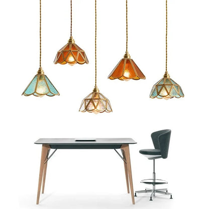 Hanglamp Tiffany Gebrandschilderd Glas Koper E27 Woonkamer Eetkamer Slaapkamer Vintage Retro Pendel Lamp Sfeerverlichting Keuken Gang
