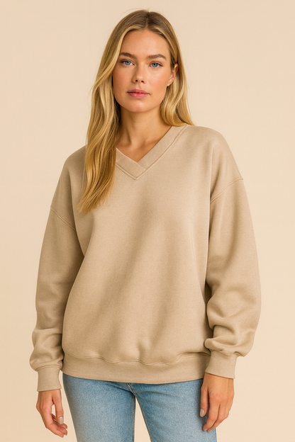 Dames Trui Geel V-Hals Elegante Stijl