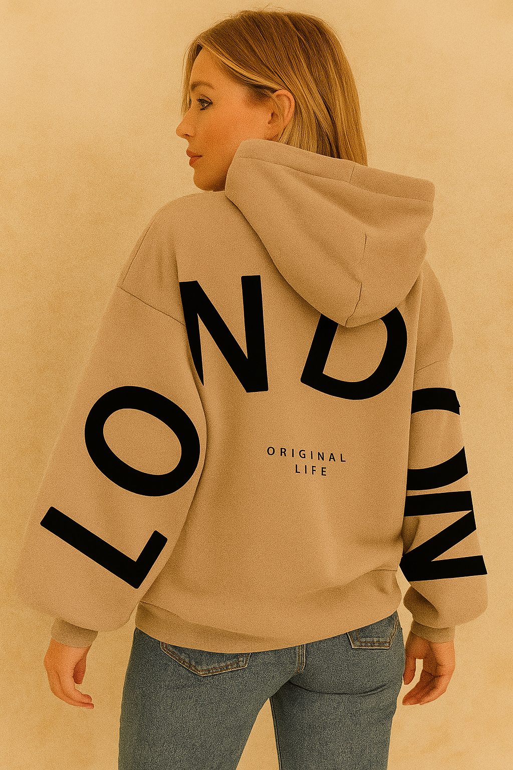 Dames Hoodie London Print Zacht en Comfortabel