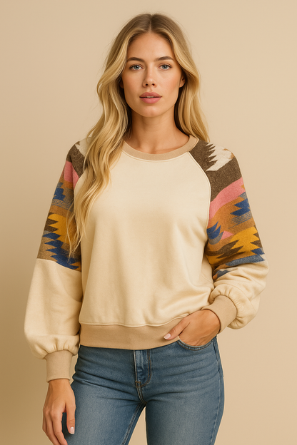 Dames Trui Aztec Patroon Kleurrijk en Stijlvol