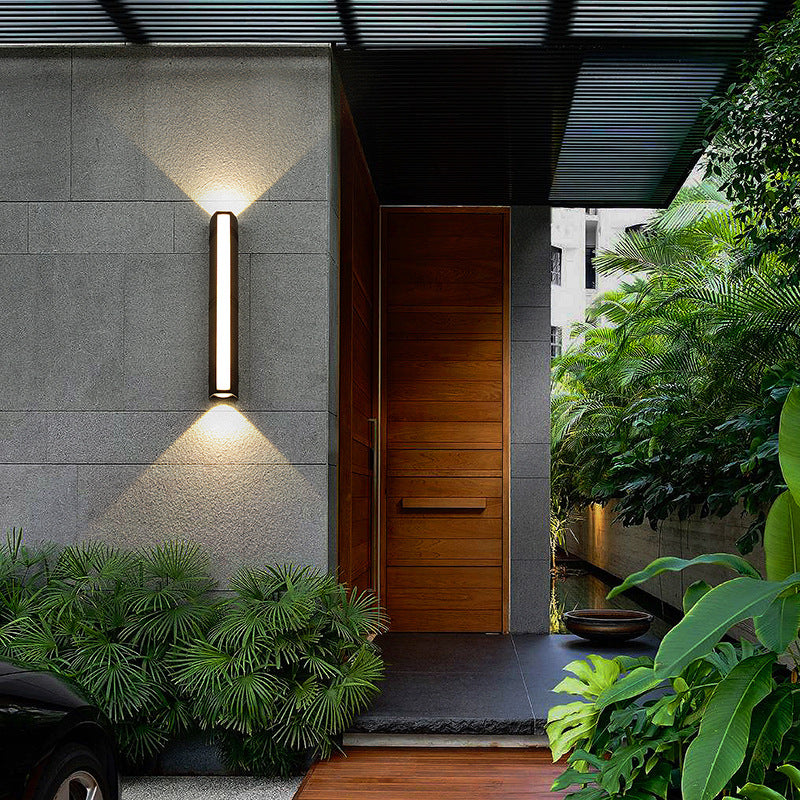 Moderne LED Wandlamp Waterdicht Zwart voor Terras en Tuin