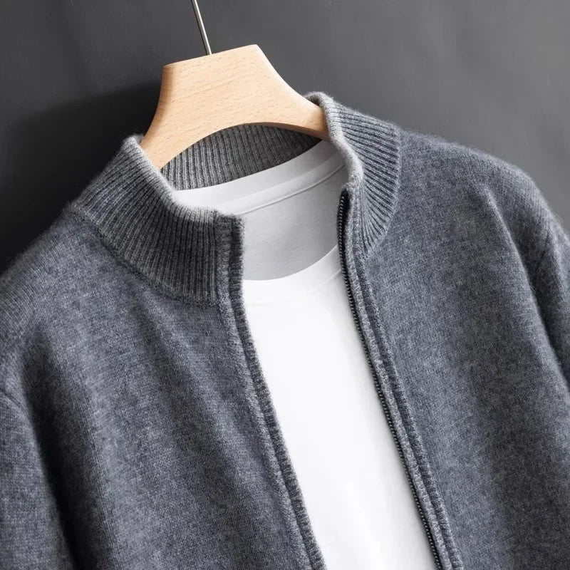 Heren Cashmere Vest Rits Elegante Snit