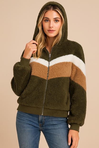 Dames Hoodie Teddy Vest Zacht en Comfortabel met Rits