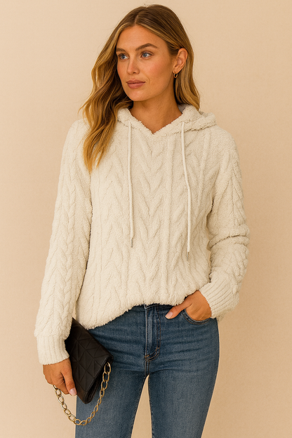 Dames Hoodie Gebreid Met Structuur Trendy Look