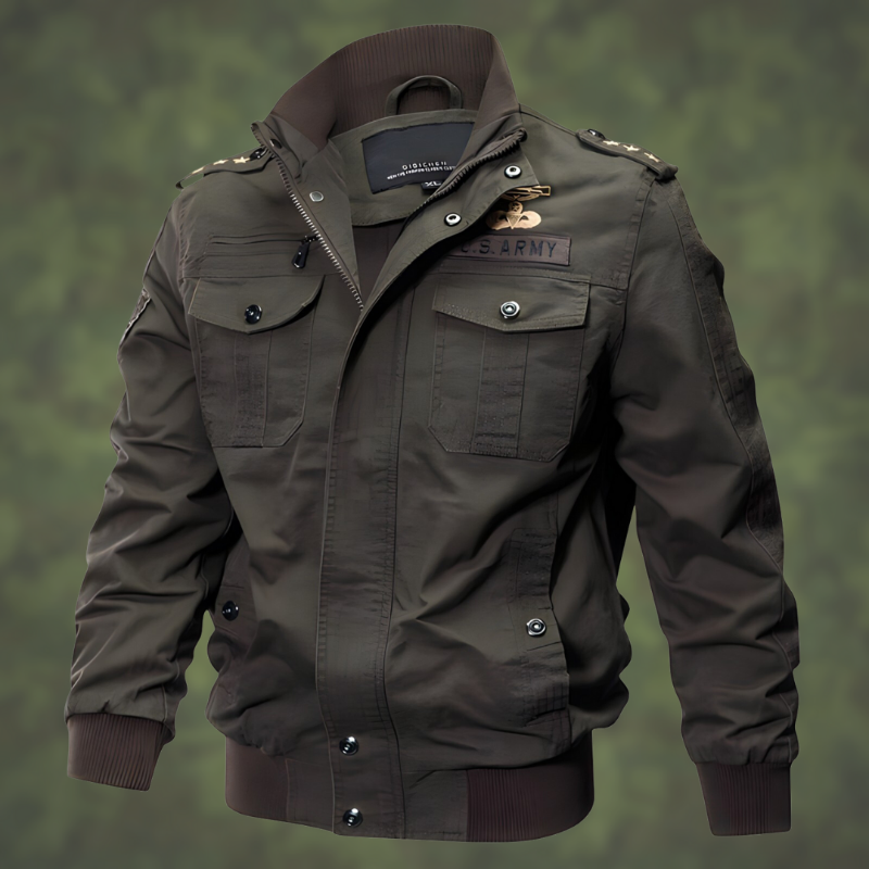 Leren Bomberjack Heren Militair Stijl Nicholas - StudioMarella