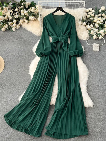 V-hals Jumpsuit Luxe Zwart voor Vrouw