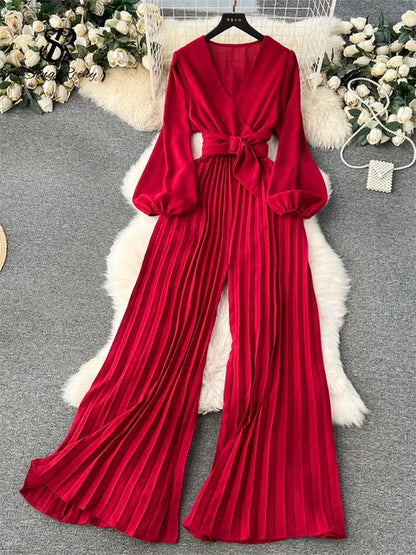 V-hals Jumpsuit Luxe Zwart voor Vrouw