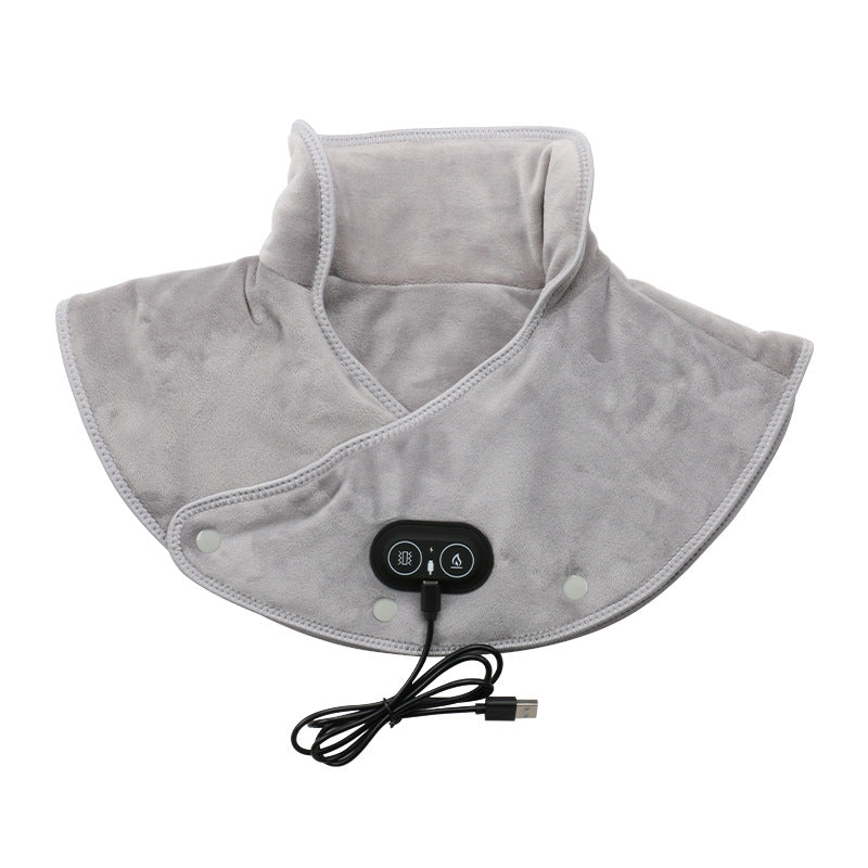 Verwarmingskussen voor Nek en Schouders met Trilmassage USB Oplaadbaar Grijs Roze Geel 3 Warmtestanden