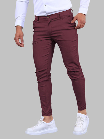 Donkerblauwe Chino Broek Mannen Slim Fit Modieus - StudioMarella