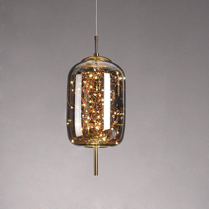 Glazen LED Hanglamp met Warm Scandinavisch Design – Amber of Grijs 24W