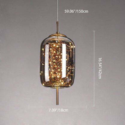 Glazen LED Hanglamp met Warm Scandinavisch Design – Amber of Grijs 24W