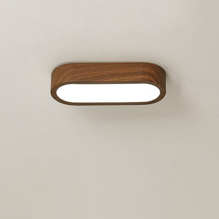 Plafondlamp Hout met Ingebouwde LED 8W – Moderne Flush Mount Verlichting in Natuurlijke Houtnerf Finish
