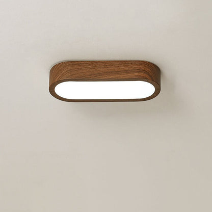 Plafondlamp Hout met Ingebouwde LED 8W – Moderne Flush Mount Verlichting in Natuurlijke Houtnerf Finish