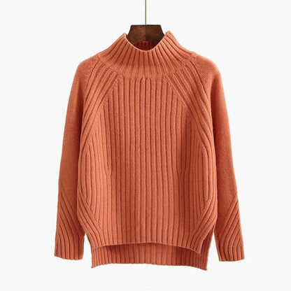 Dames Trui Mosterdgeel Geribd Warme Wintertrui