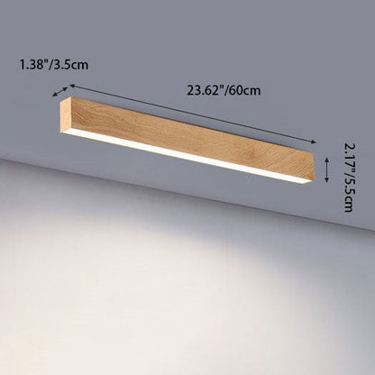 Kantoor Lijnlamp Plafond Hout Aluminium 60cm 100cm 120cm Ingebouwde LED Werkplek