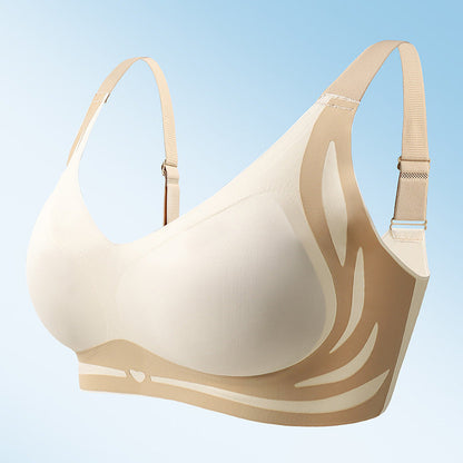 Draadloze Push-Up BH Zonder Beugel Ademend Katoen Verstelbare Brede Bandjes Comfortabel Dames Ondergoed