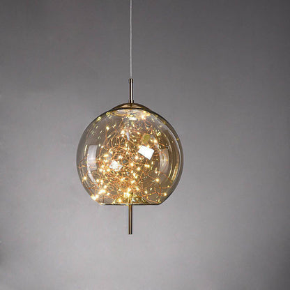 Glazen LED Hanglamp met Warm Scandinavisch Design – Amber of Grijs 24W