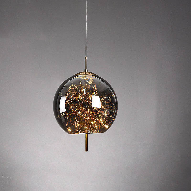 Glazen LED Hanglamp met Warm Scandinavisch Design – Amber of Grijs 24W