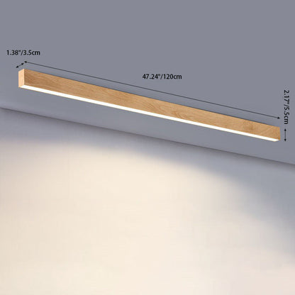 Kantoor Lijnlamp Plafond Hout Aluminium 60cm 100cm 120cm Ingebouwde LED Werkplek