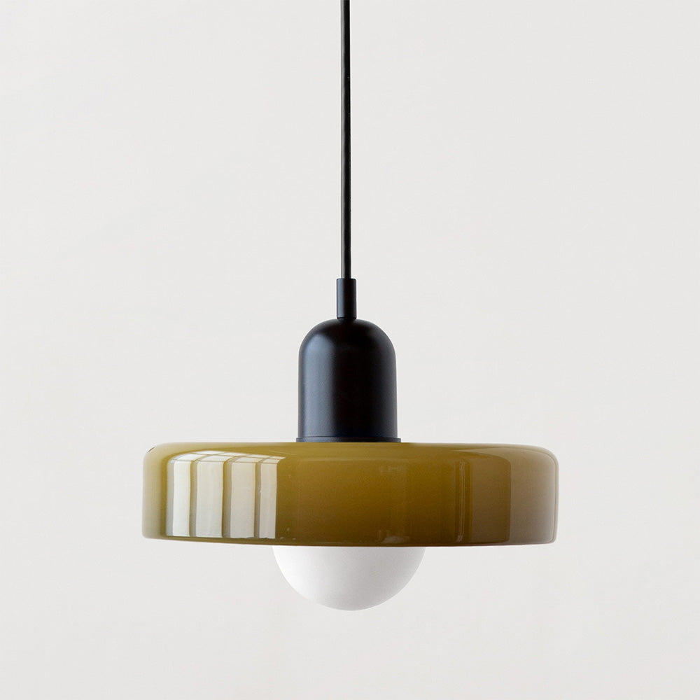 Moderne Hanglamp met Gekleurd Glas 25/35cm E27 Verstelbaar Minimalistisch Design