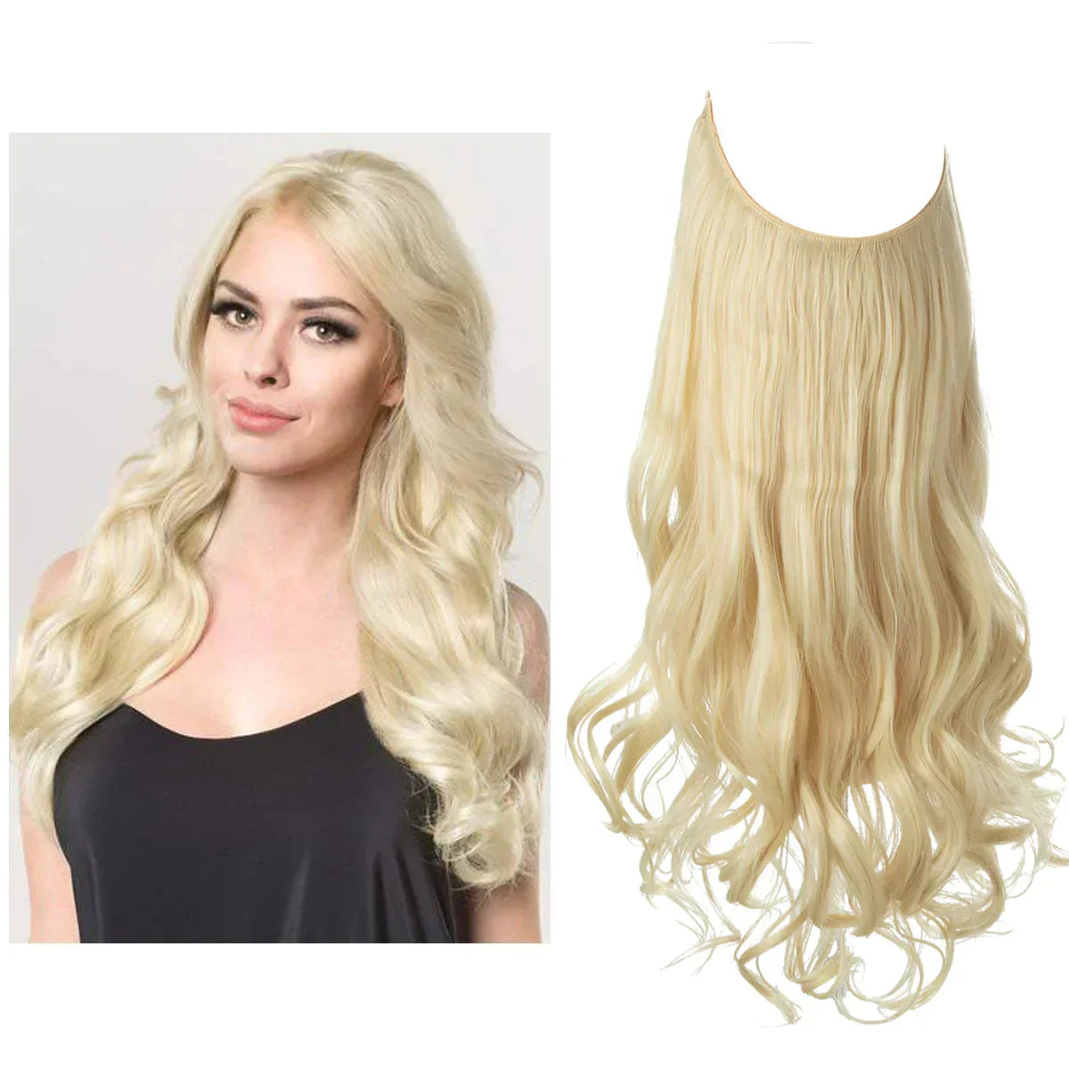 Echthaar Extensions met Natuurlijke Golvende Volume Blond 35-45cm