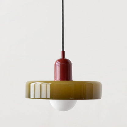 Moderne Hanglamp met Gekleurd Glas 25/35cm E27 Verstelbaar Minimalistisch Design