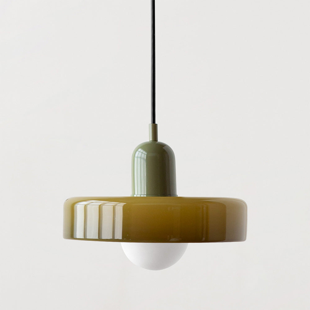 Moderne Hanglamp met Gekleurd Glas 25/35cm E27 Verstelbaar Minimalistisch Design