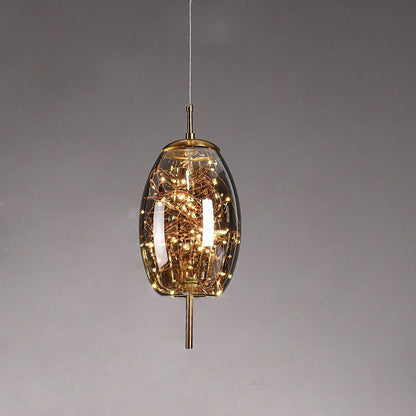 Glazen LED Hanglamp met Warm Scandinavisch Design – Amber of Grijs 24W
