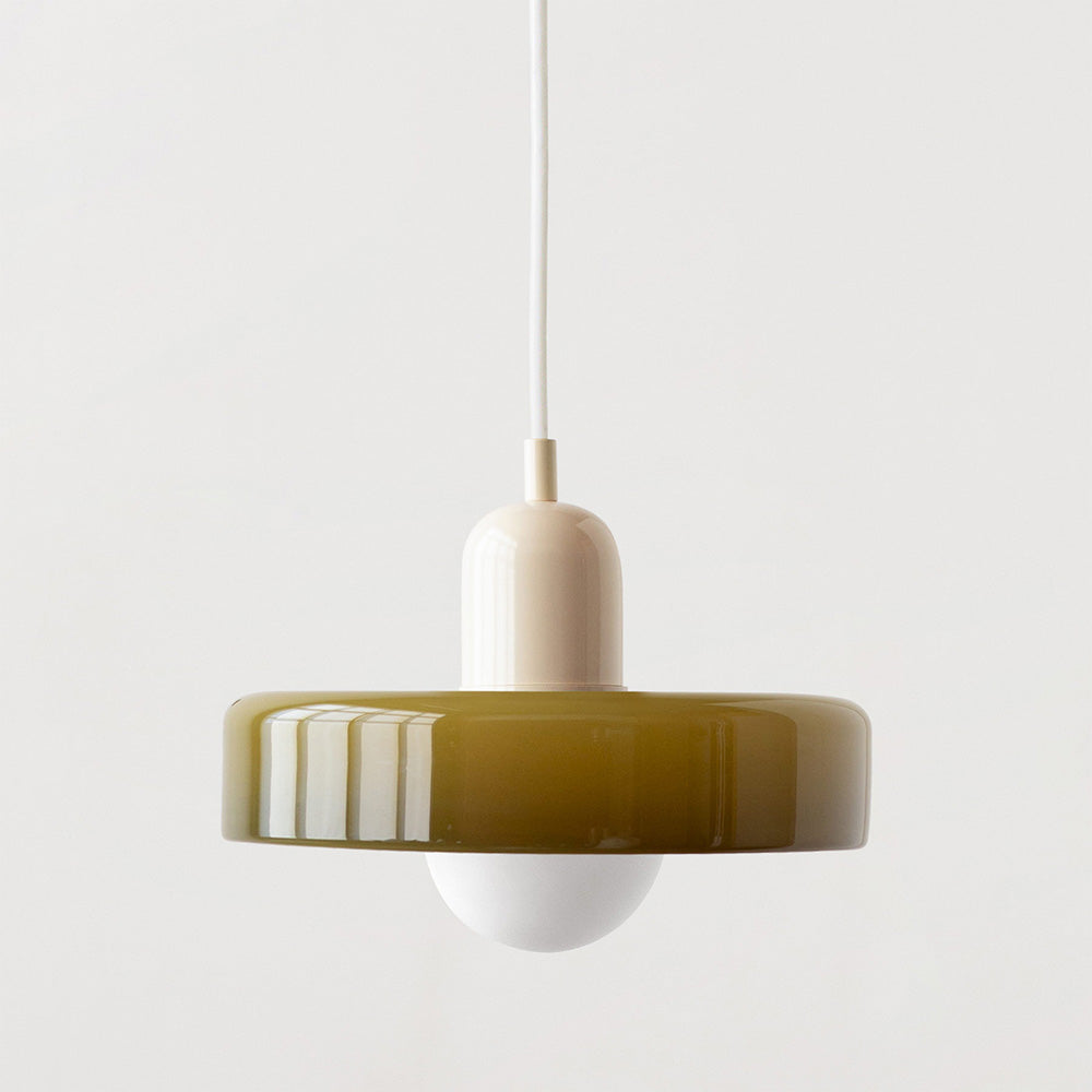 Moderne Hanglamp met Gekleurd Glas 25/35cm E27 Verstelbaar Minimalistisch Design