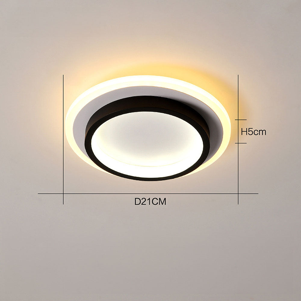 LED plafondlamp rond 10W 20W zwart wit slaapkamer hal woonkamer moderne plafondverlichting lage plafondlamp