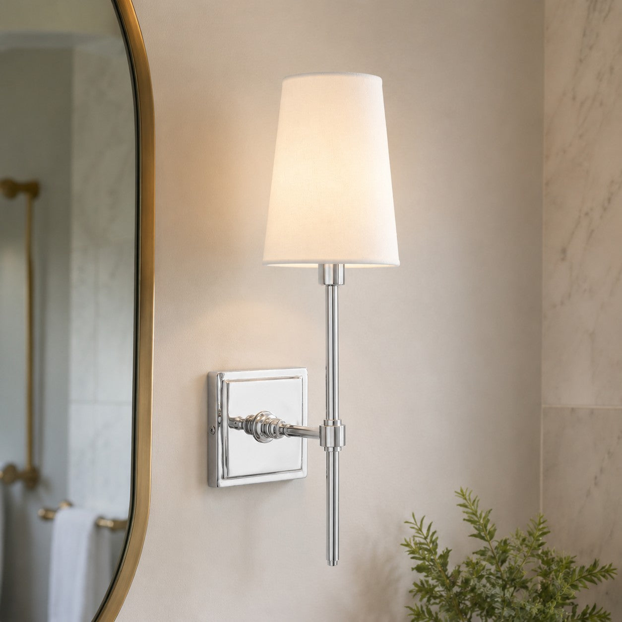 Wandlamp met linnen kap - retro metalen wandverlichting voor slaapkamer en gang