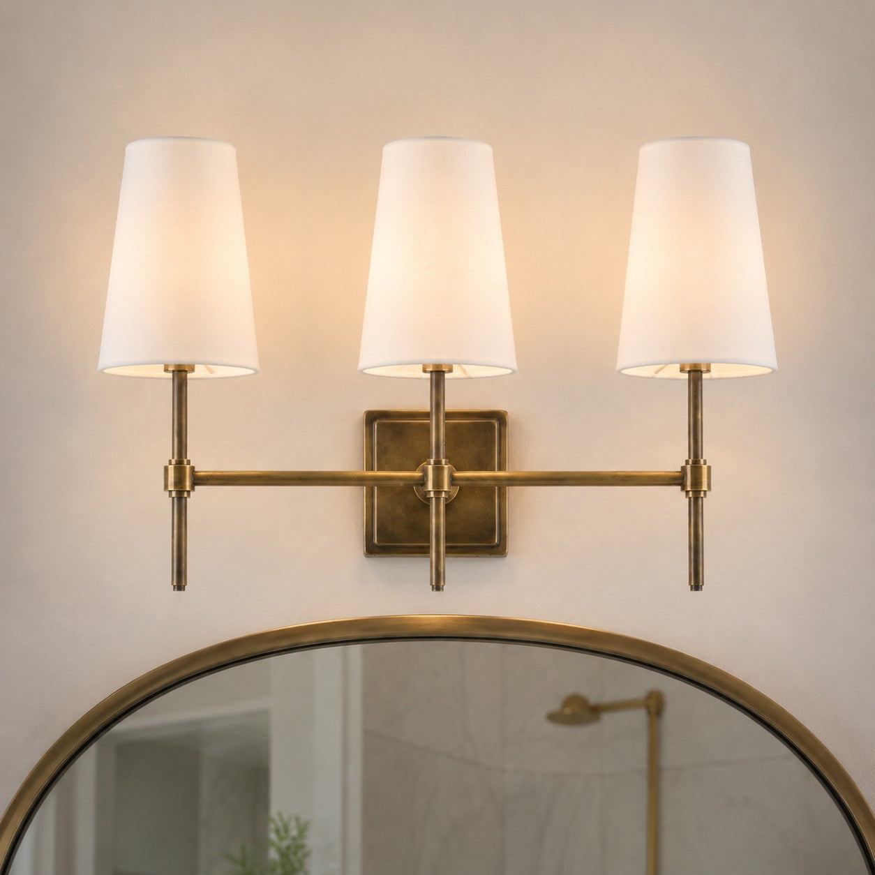 Wandlamp met linnen kap - retro metalen wandverlichting voor slaapkamer en gang