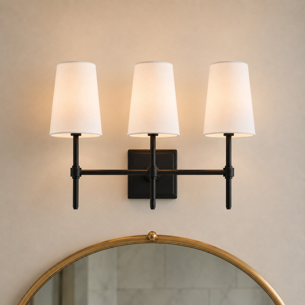 Wandlamp met linnen kap - retro metalen wandverlichting voor slaapkamer en gang