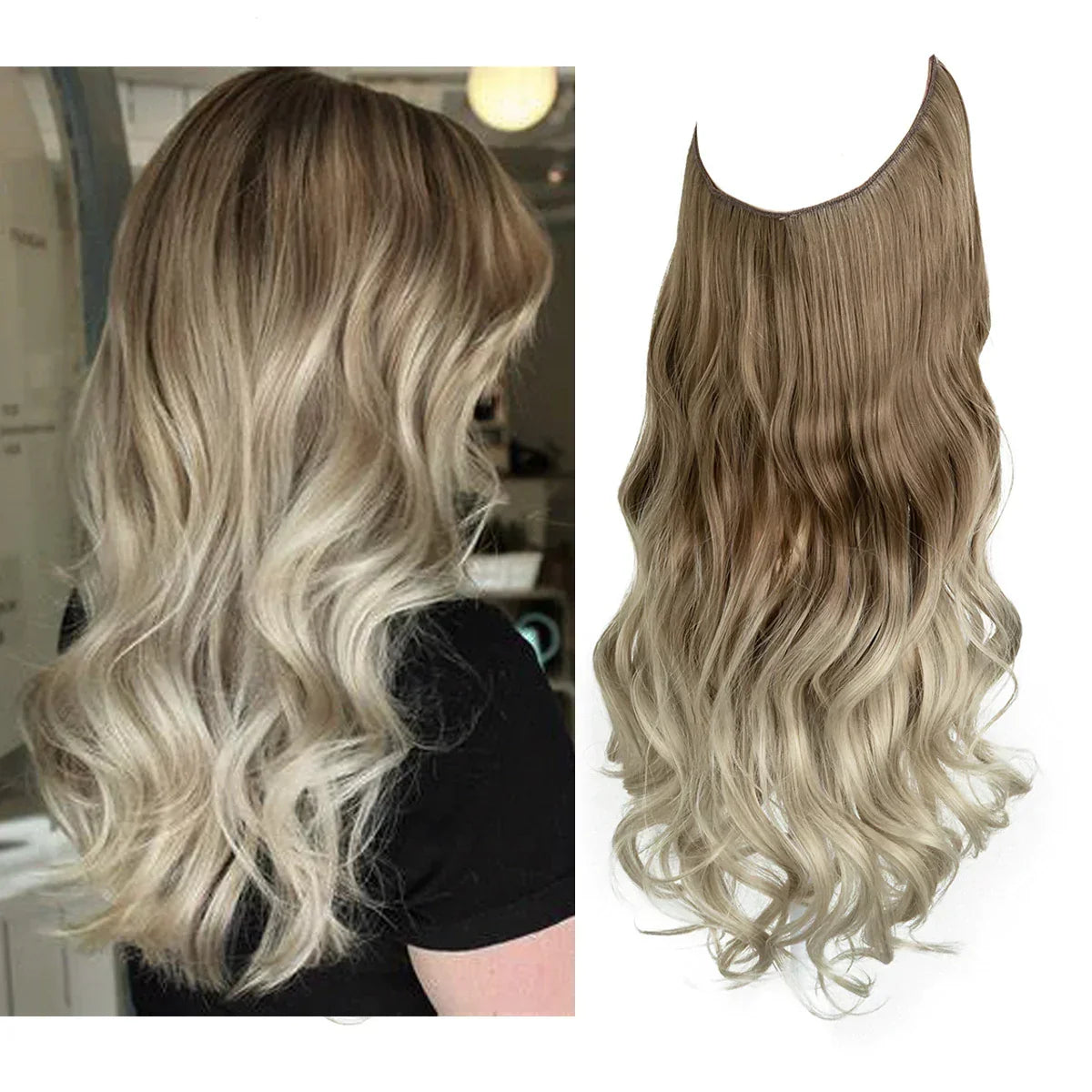 Echthaar Extensions met Natuurlijke Golvende Volume Blond 35-45cm