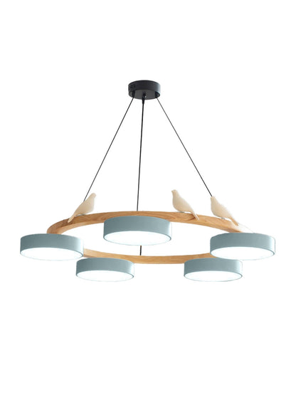 Decoratieve Vogelkroonluchter met Gekleurde Cirkels voor Eetkamer en Woonkamer