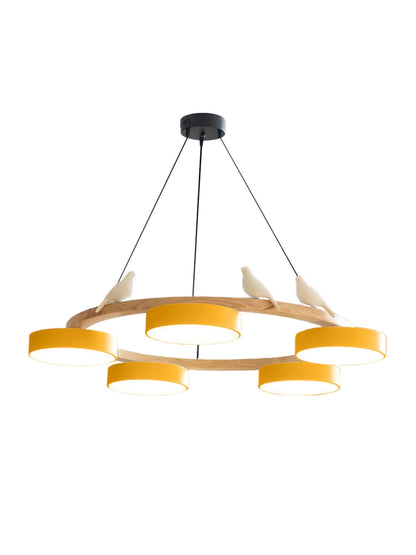 Decoratieve Vogelkroonluchter met Gekleurde Cirkels voor Eetkamer en Woonkamer