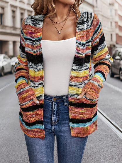 Gebreide Cardigan Meerkleurig Zacht Acryl