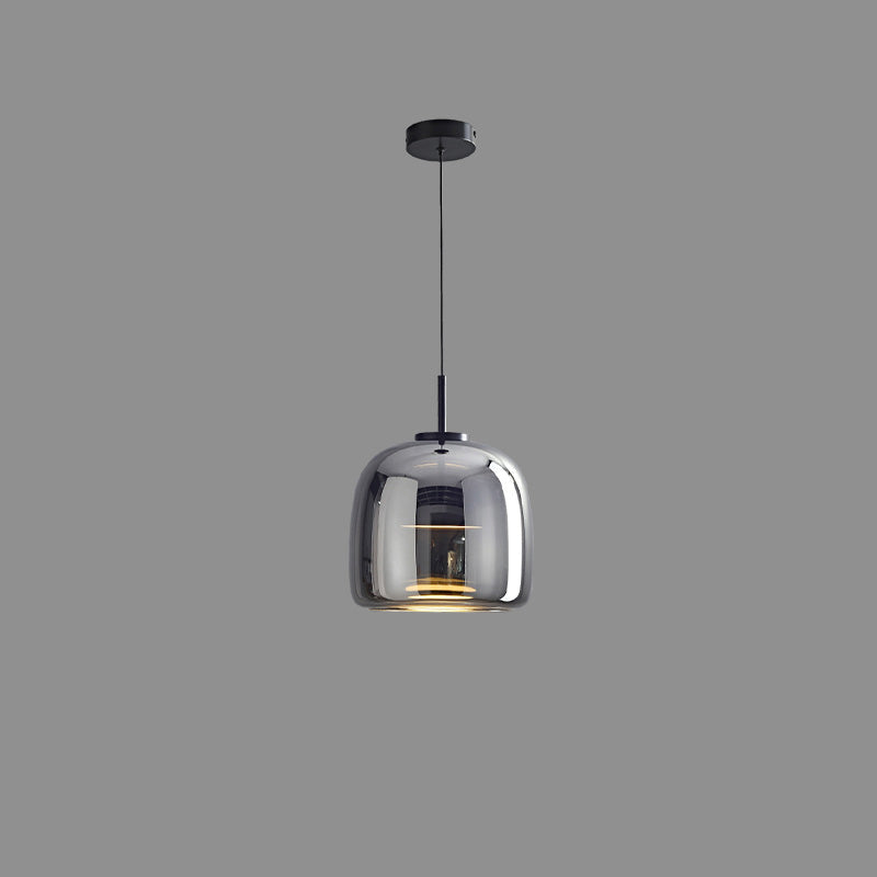 Hanglamp Geblazen Glas Amber Goud Rond Verstelbaar Eettafel Woonkamer Modern