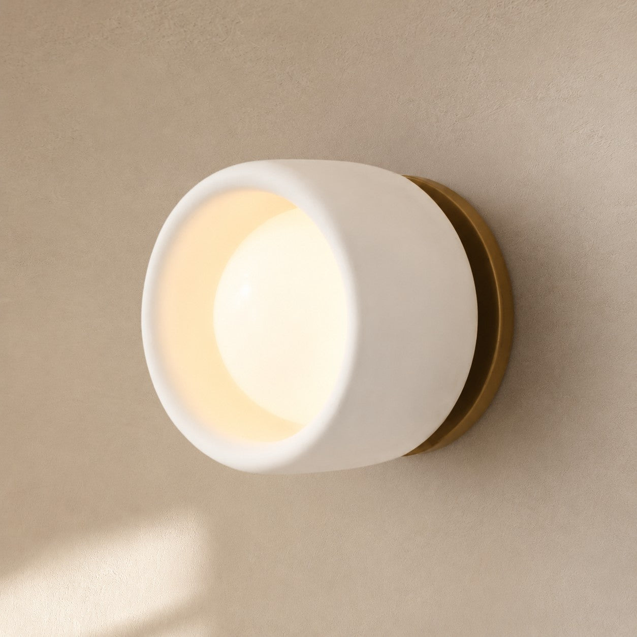 Keramische Ronde Wandlamp Wit Minimalistisch Flush Mount Verlichting voor Hal en Gang
