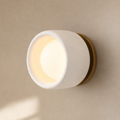 Keramische Ronde Wandlamp Wit Minimalistisch Flush Mount Verlichting voor Hal en Gang