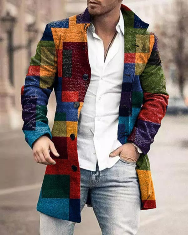 Heren Lange Mantel Wolmix - Slim Fit Jas voor Dagelijkse Stijl