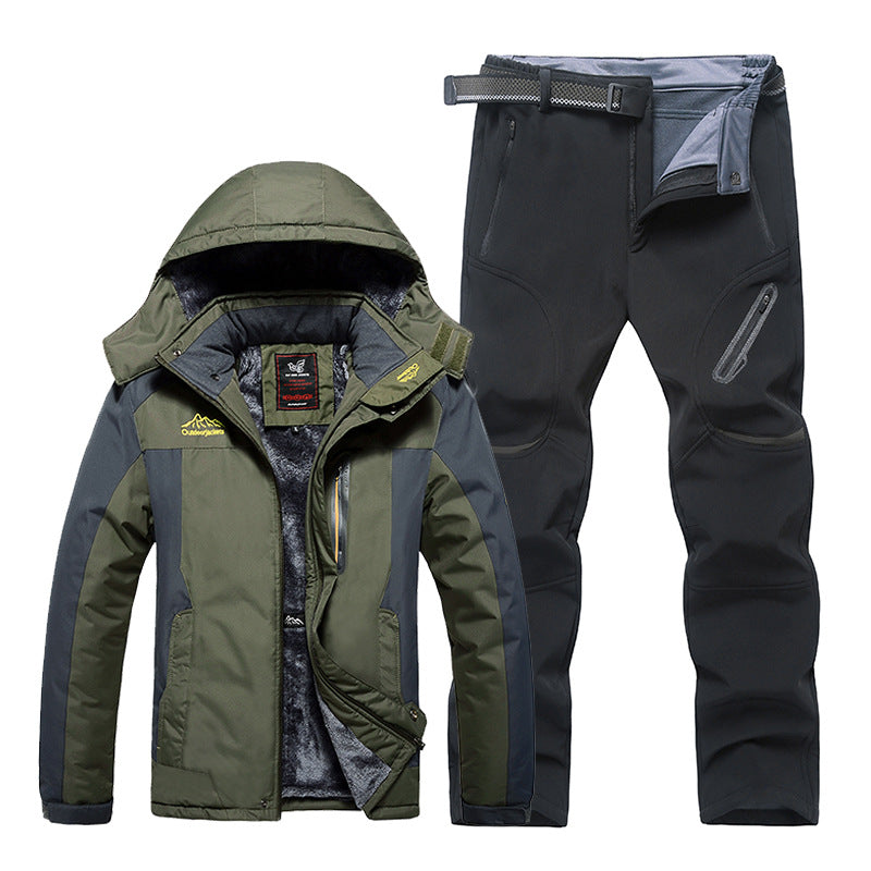 Heren Waterdichte Ski Jas en Broek Set Warm en Gevoerd