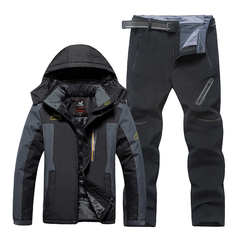 Heren Waterdichte Ski Jas en Broek Set Warm en Gevoerd