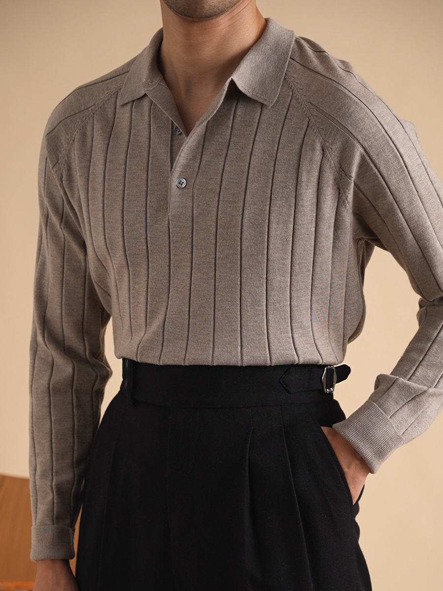 Heren Polo Klassieke Stijl Fijn Gebreid