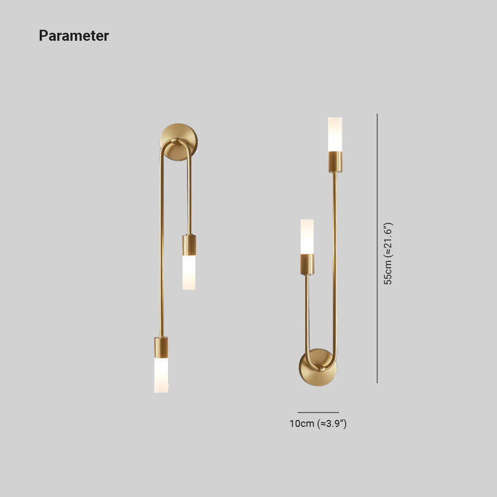 Gouden Wandlamp 2-Lichts Sticks – Moderne LED Verlichting voor Woonkamer en Slaapkamer