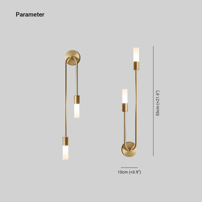 Gouden Wandlamp 2-Lichts Sticks – Moderne LED Verlichting voor Woonkamer en Slaapkamer