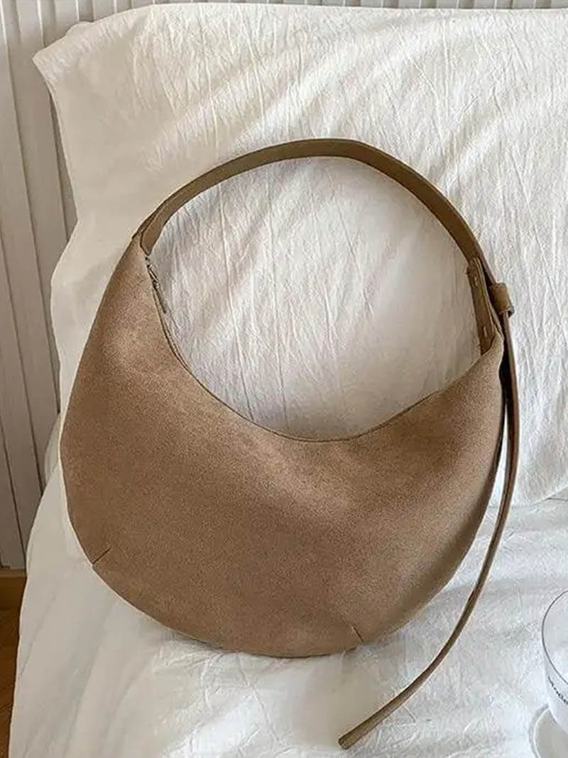Halvemaan Suède Schoudertas voor Vrouw