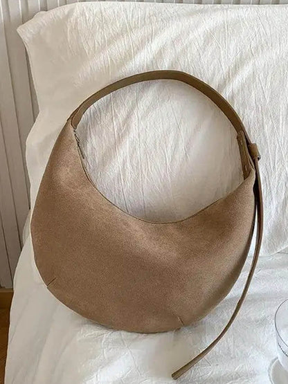 Halvemaan Suède Schoudertas voor Vrouw